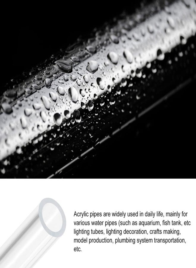 Rebower Clear Acrylic Pipe Rigid Round Tubing, [for Aquarium, Crafts, Lighting Tube] - 1/4"x5/16"/12"/4 Pcs - Image 3
